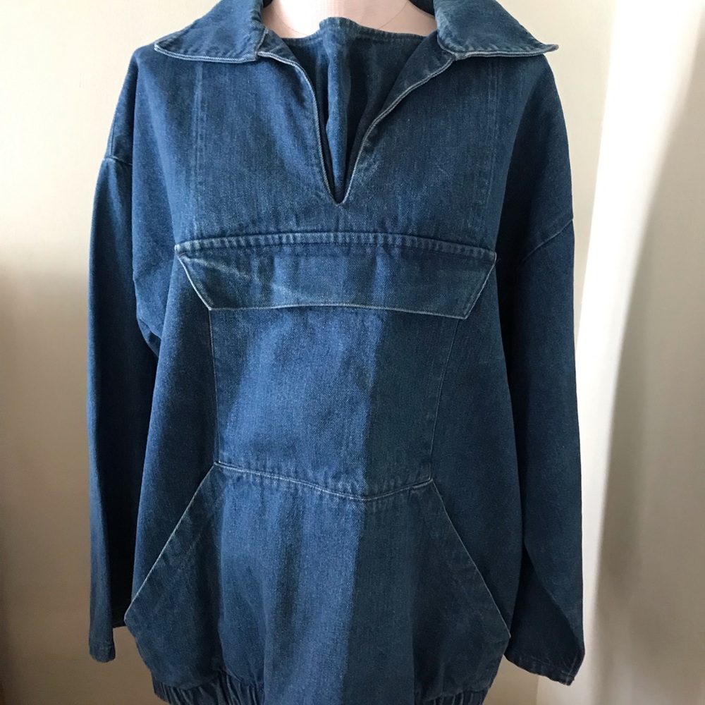 Denim Pullover Jacket - Blue